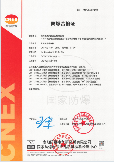 產(chǎn)品BT4防爆證書(shū)